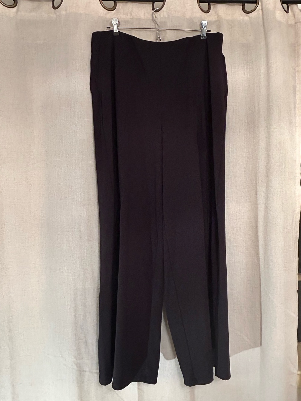 Old Navy PowerSoft Wide Leg Pants XL Black Pull On Pintuck
